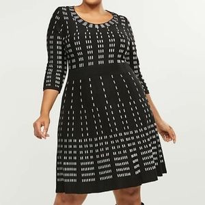 Lane Bryant Black and White Sweater Dress